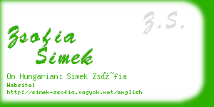 zsofia simek business card